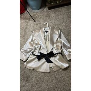 R&M Richard's Size 12 Iridescent Champagne Wrap Blouse